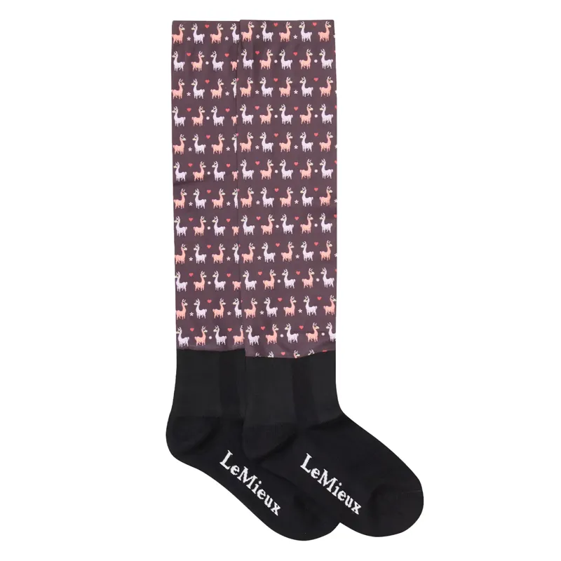 LeMieux Footsie Socks Llamas - Damson