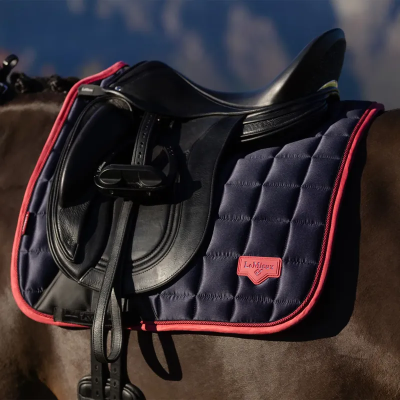 LeMieux Loire Classic Dressage Square - Navy/Cranberry-1