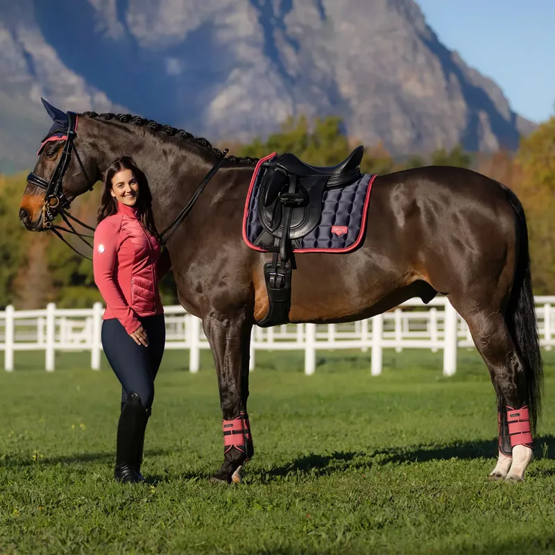 LeMieux Loire Classic Dressage Square - Navy/Cranberry-2