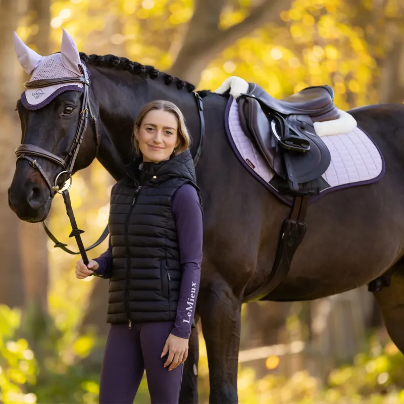 LeMieux Merino+ Suede Close Contact Square - Lilac-2