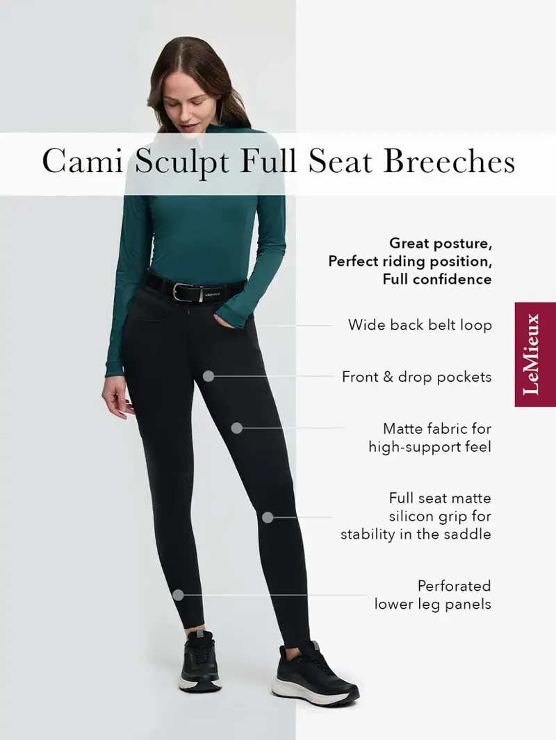 LeMieux Cami Sculpt Full Seat Breeches - Black-5