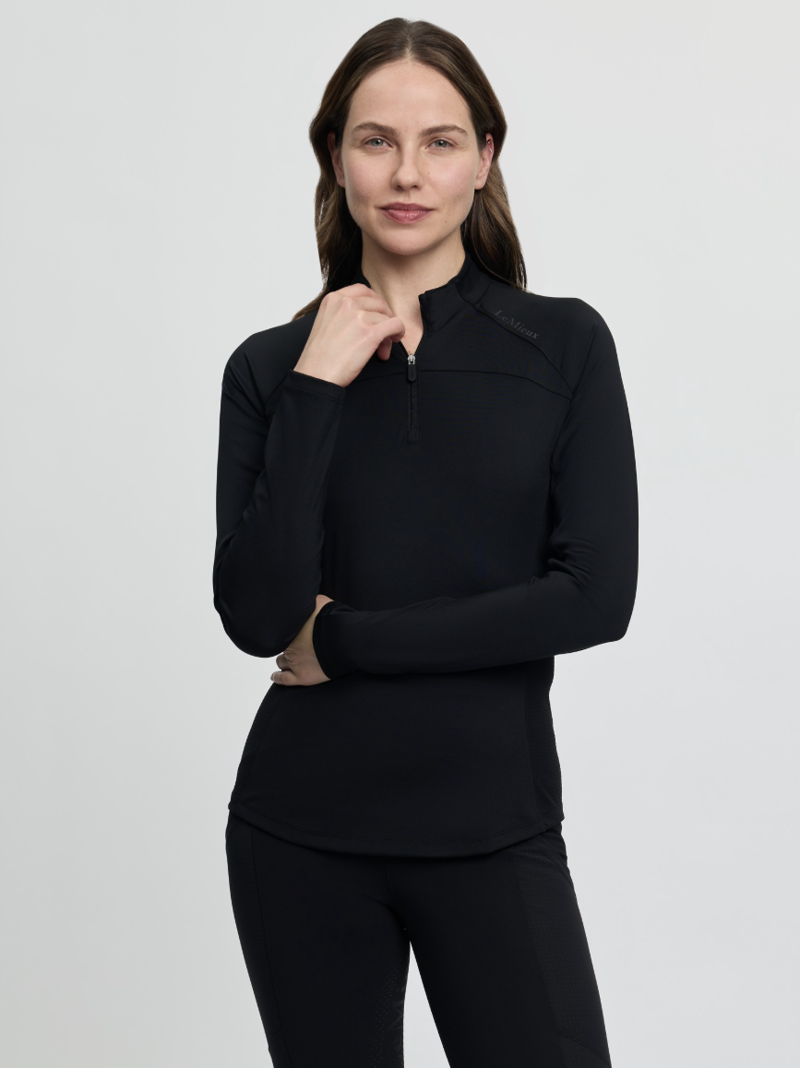 LeMieux Airflow Long Sleeve Base Layer - Black-4