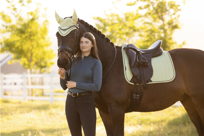 LeMieux Suede Dressage Square - Macaron-1