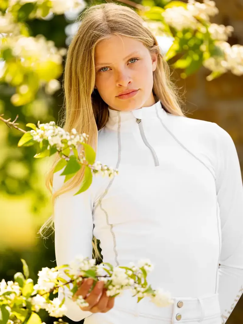 LeMieux Young Rider Sparkle Base Layer - White-2