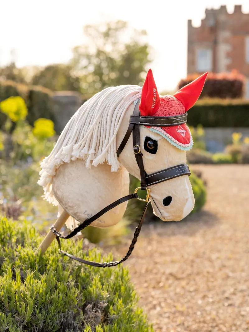 LeMieux Harlow Hobby Horse Fly Hood - Coral Crush - One Size-1