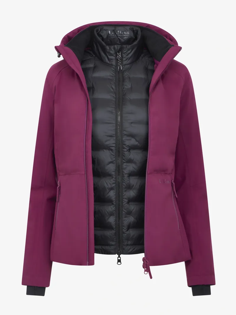 LeMieux Brooke 3 in 1 Waterproof Hybrid Jacket - Blackberry-1