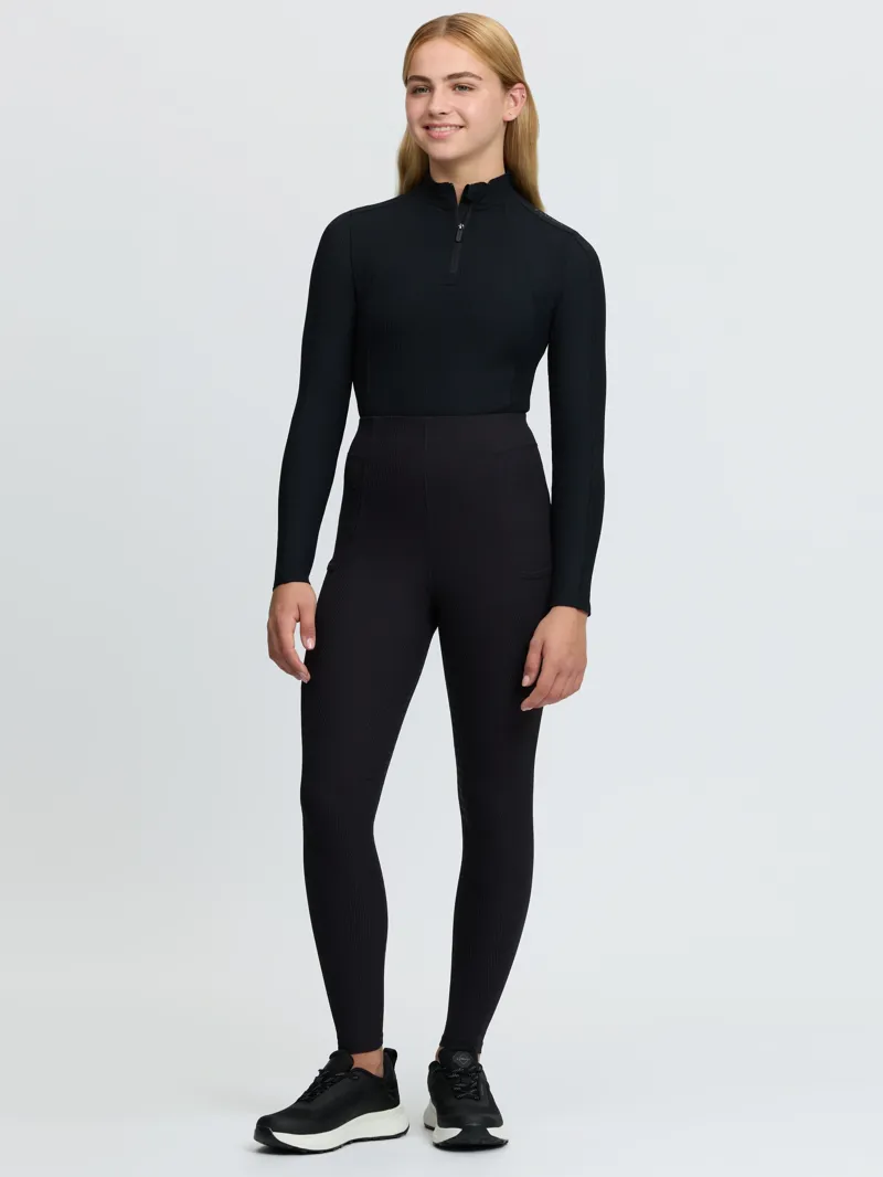LeMieux Young Rider Orla Ribbed Pull Ons - Black-3