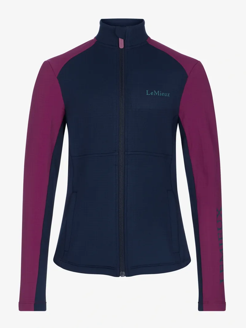 LeMieux Young Rider Bethany Zip Through Mid Layer - Blackberry-1