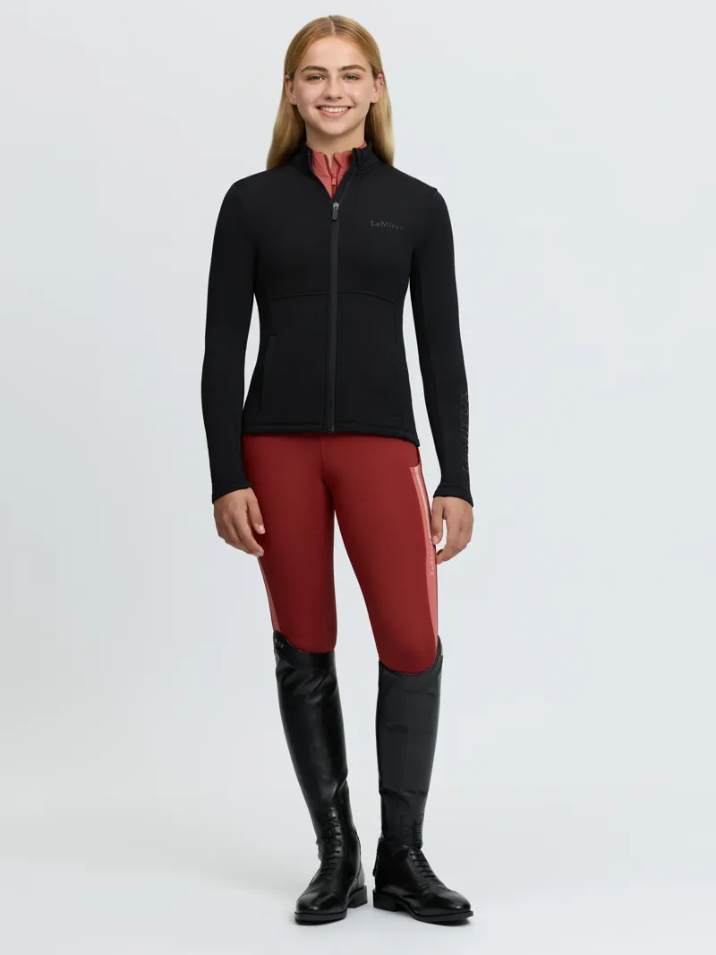 LeMieux Young Rider Bethany Zip Through Mid Layer - Black-3