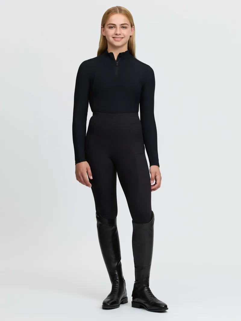 LeMieux Young Rider Raye Ribbed Base Layer - Black-6
