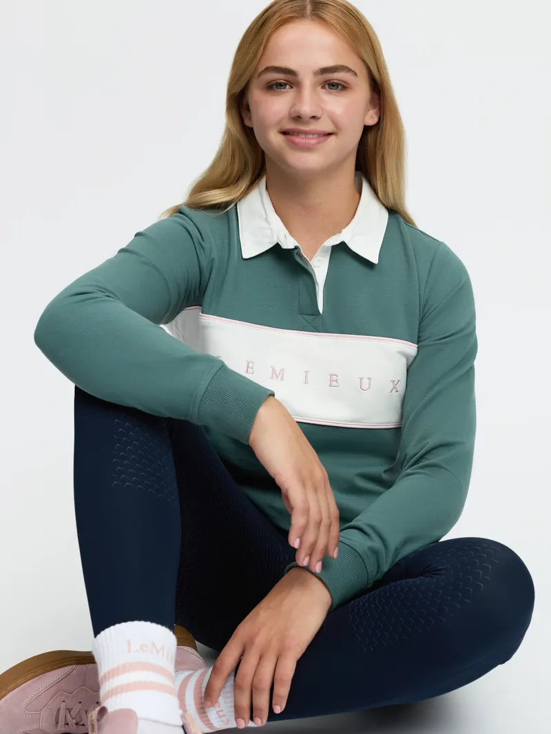 LeMieux Young Rider Riley Rugby Shirt - Aloe-6