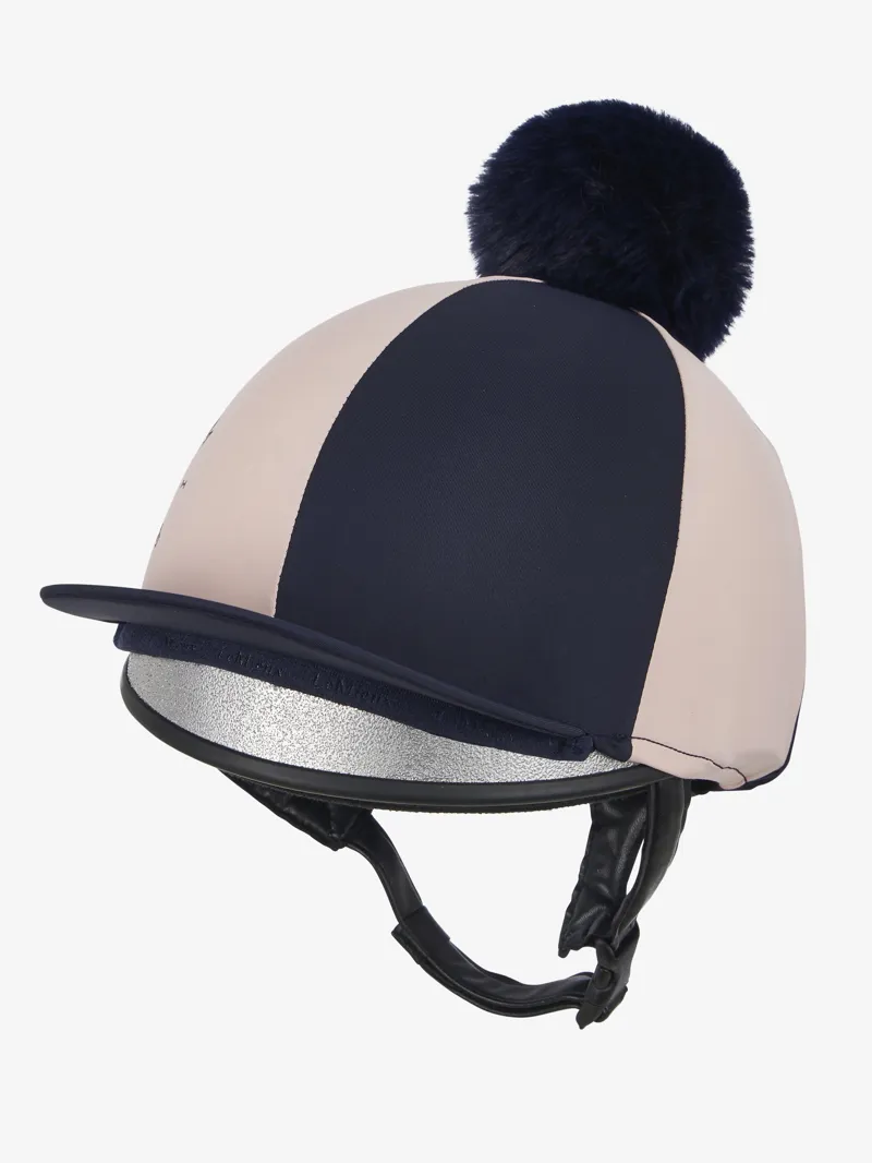 LeMieux Harlequin Hat Silk - Navy/Petal-4