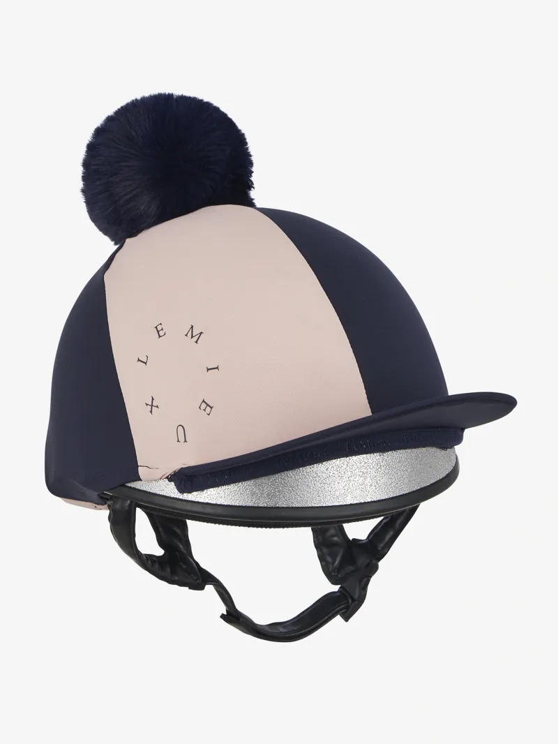 LeMieux Harlequin Hat Silk - Navy/Petal-3