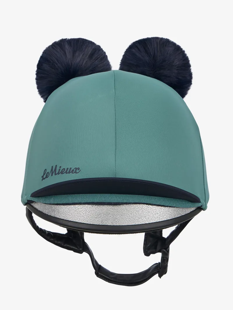 LeMieux Mini Double Pom Hat Silk - Navy/Aloe-4