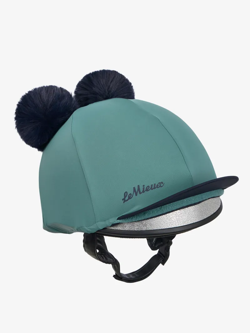 LeMieux Mini Double Pom Hat Silk - Navy/Aloe-2