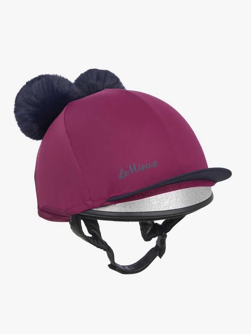 LeMieux Mini Double Pom Hat Silk - Blackberry-4