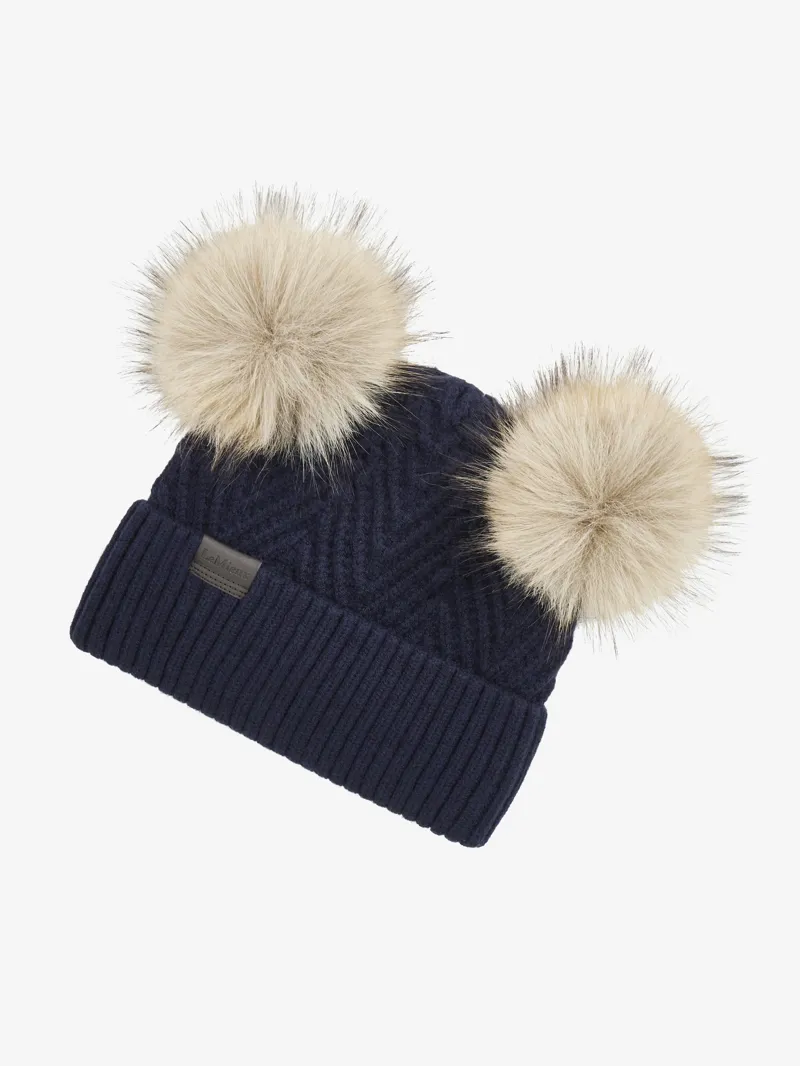 LeMieux Mini Double Pom Beanie - Navy