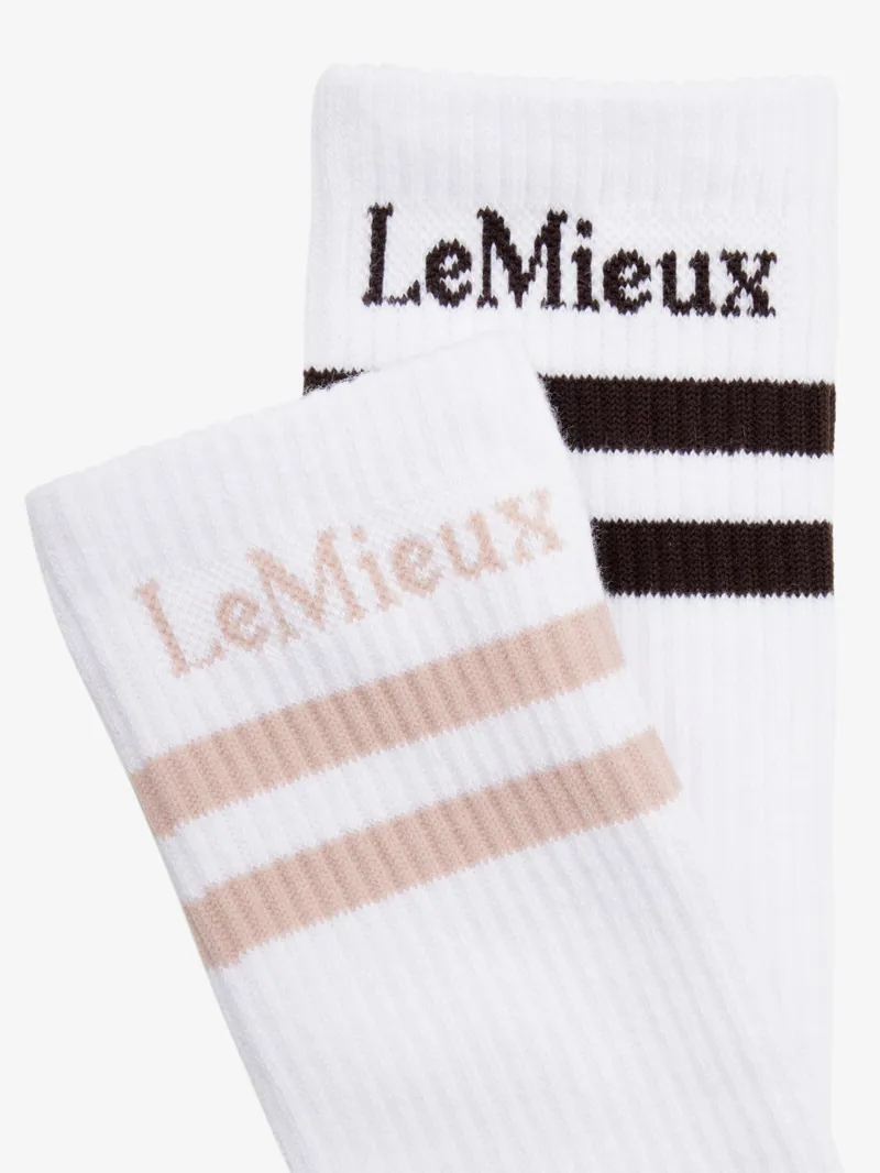 LeMieux High Crew Socks 2 Pack - White-2