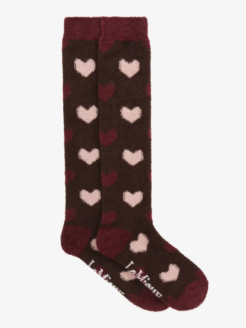 LeMieux Heart Fluffies Socks - Bramble-1