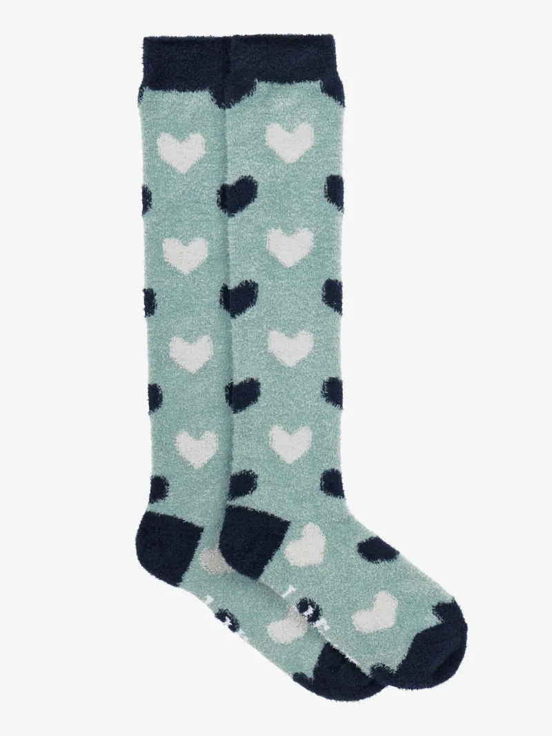 LeMieux Heart Fluffies Socks - Aloe-1