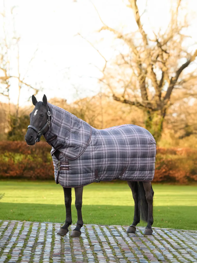 LeMieux Arika 200g Heritage Check Stable Rug with Neck - Cocoa