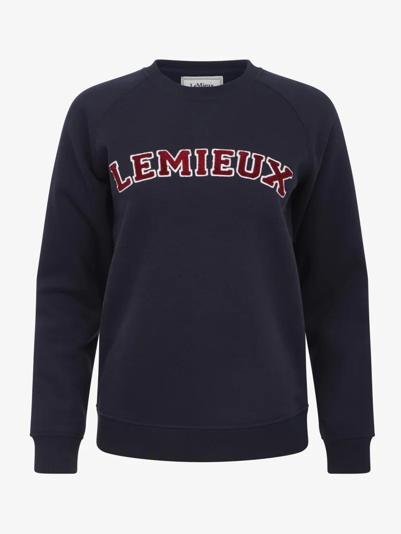 LeMieux Vida Varsity Crew Neck Sweatshirt - Navy-1