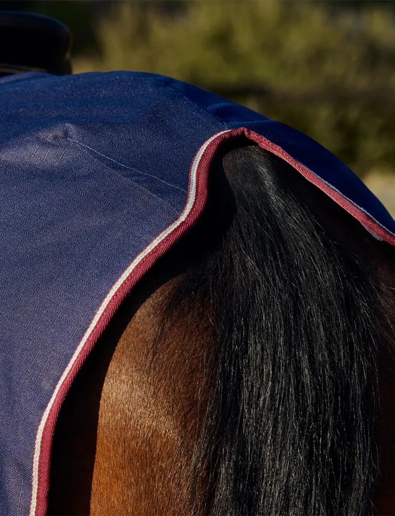 WeatherBeeta Essential Fleece Lined Quarter Sheet - Navy/Burgundy-1