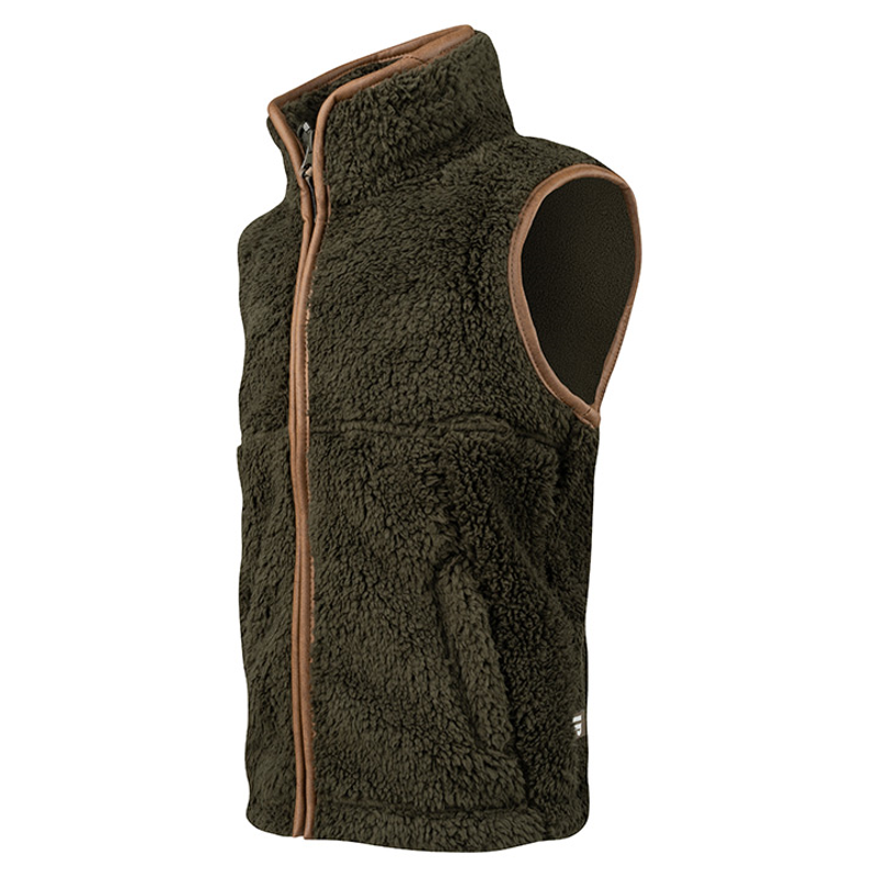 Jack Pyke Junior Sherpa Fleece Gilet - Dark Olive-1