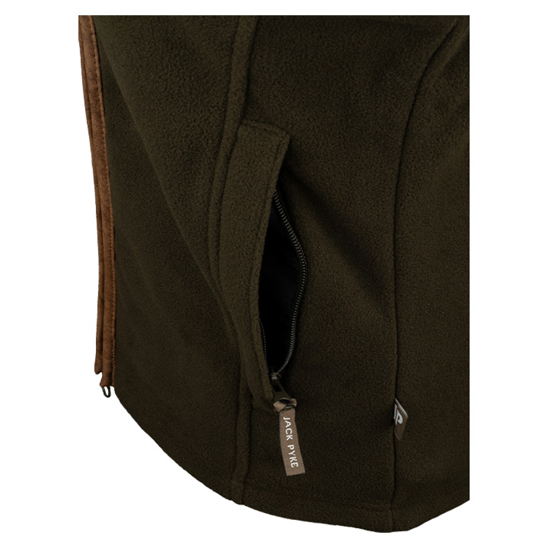 Jack Pyke Ladies Countryman Fleece Gilet - Dark Olive-6
