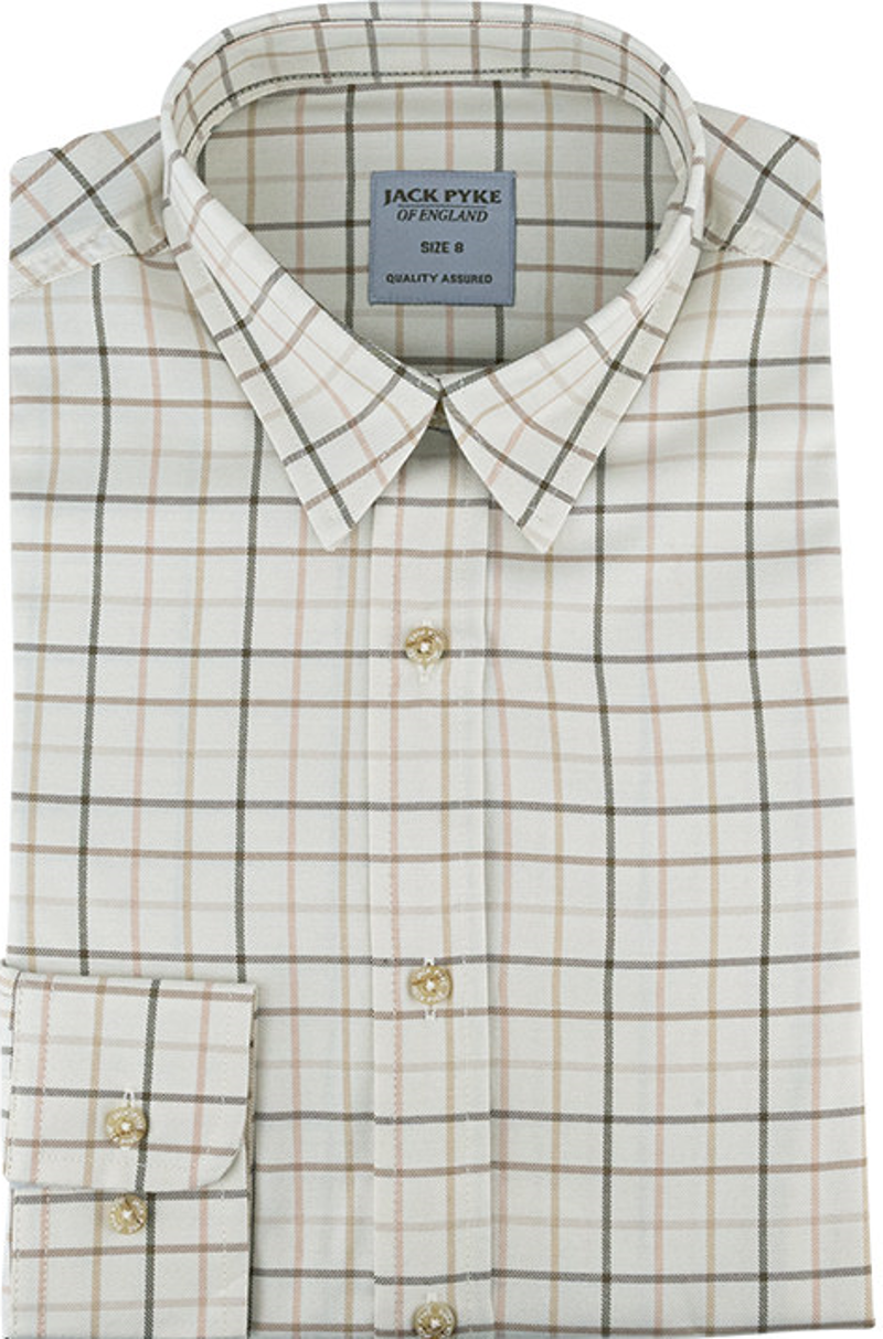 Jack Pyke Ladies Countryman Shirt - Large Check Brown-1