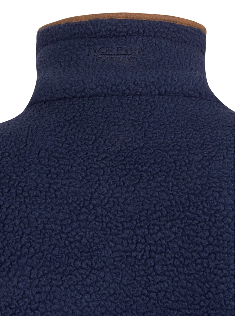 Jack Pyke Junior Half Zip Sherpa Fleece Pullover - Navy-5