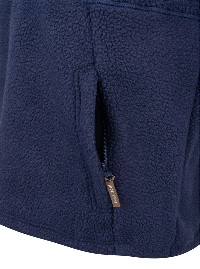 Jack Pyke Junior Half Zip Sherpa Fleece Pullover - Navy-7