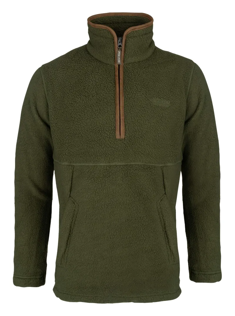 Jack Pyke Junior Half Zip Sherpa Fleece Pullover - Olive