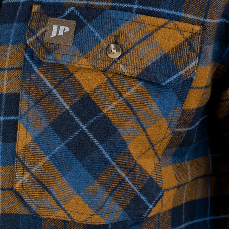 Jack Pyke Bleasdale Heavy Flannel Shirt - Navy Russet-6