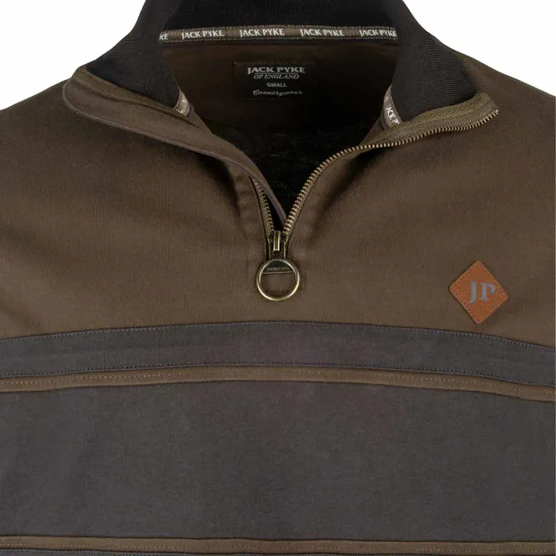 Jack Pyke Half Zip Contrast Sweatshirt - Green-3