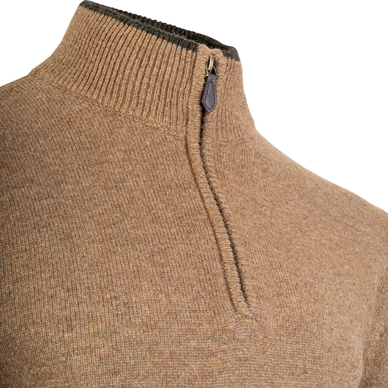 Jack Pyke Ashcombe Lambswool Zipknit Jumper - Barley-3