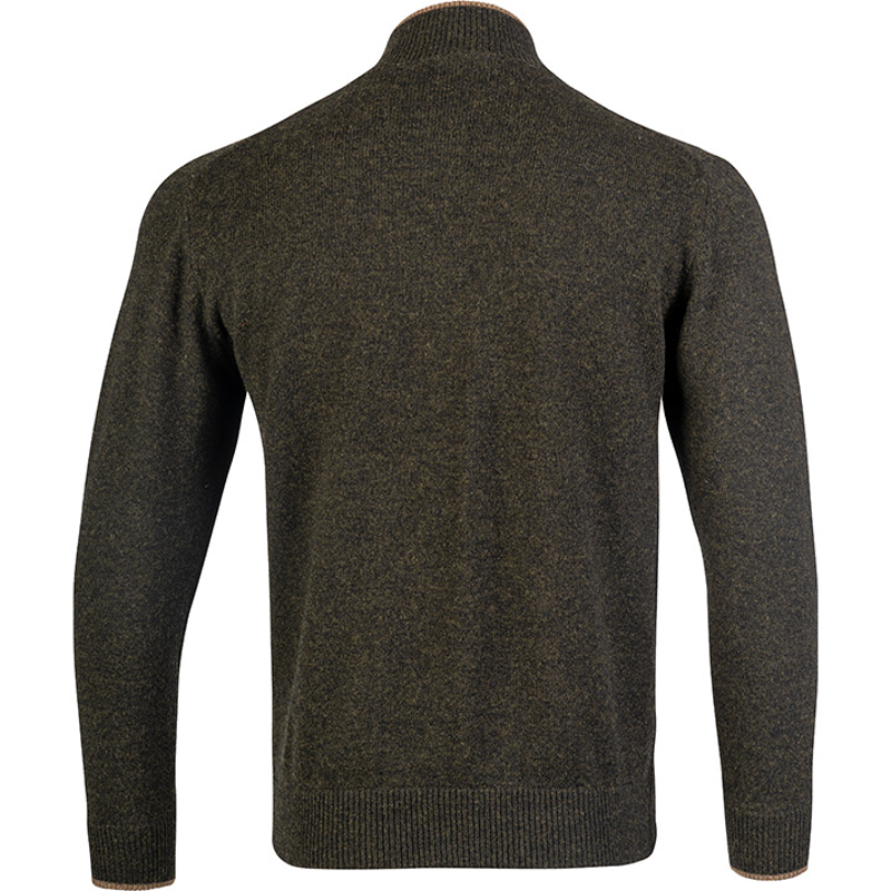 Jack Pyke Ashcombe Lambswool Zipknit Jumper - Dark Olive-1