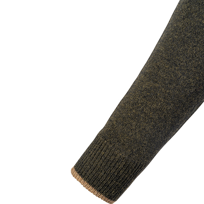 Jack Pyke Ashcombe Lambswool Zipknit Jumper - Dark Olive-2