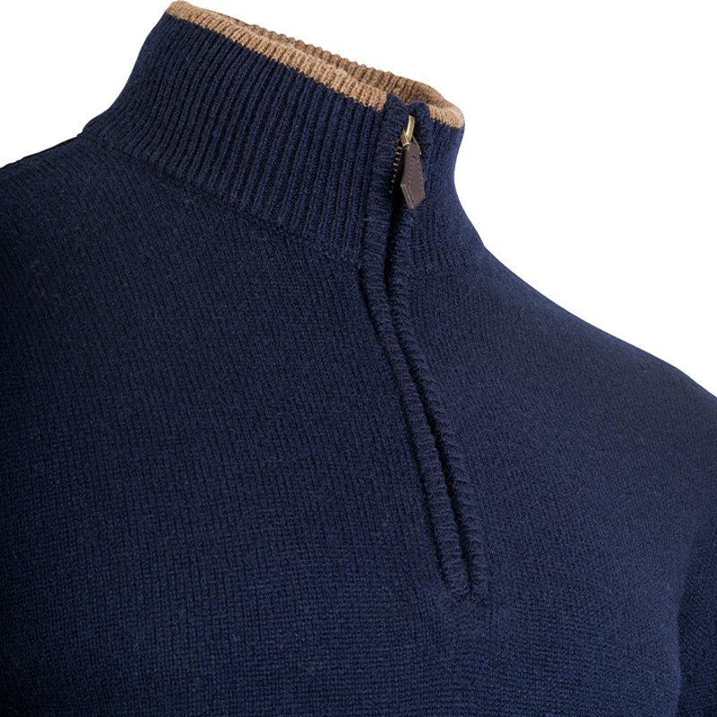 Jack Pyke Ashcombe Lambswool Zipknit Jumper - Navy-3