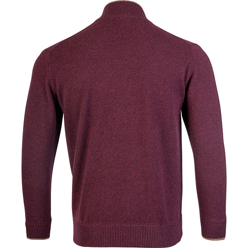 Jack Pyke Ashcombe Lambswool Zipknit Jumper - Plum-1