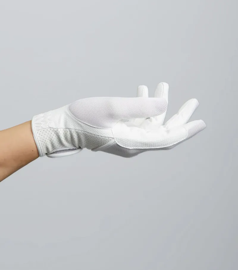 Premier Equine Presa Junior Mesh Competition Riding Gloves - White-4