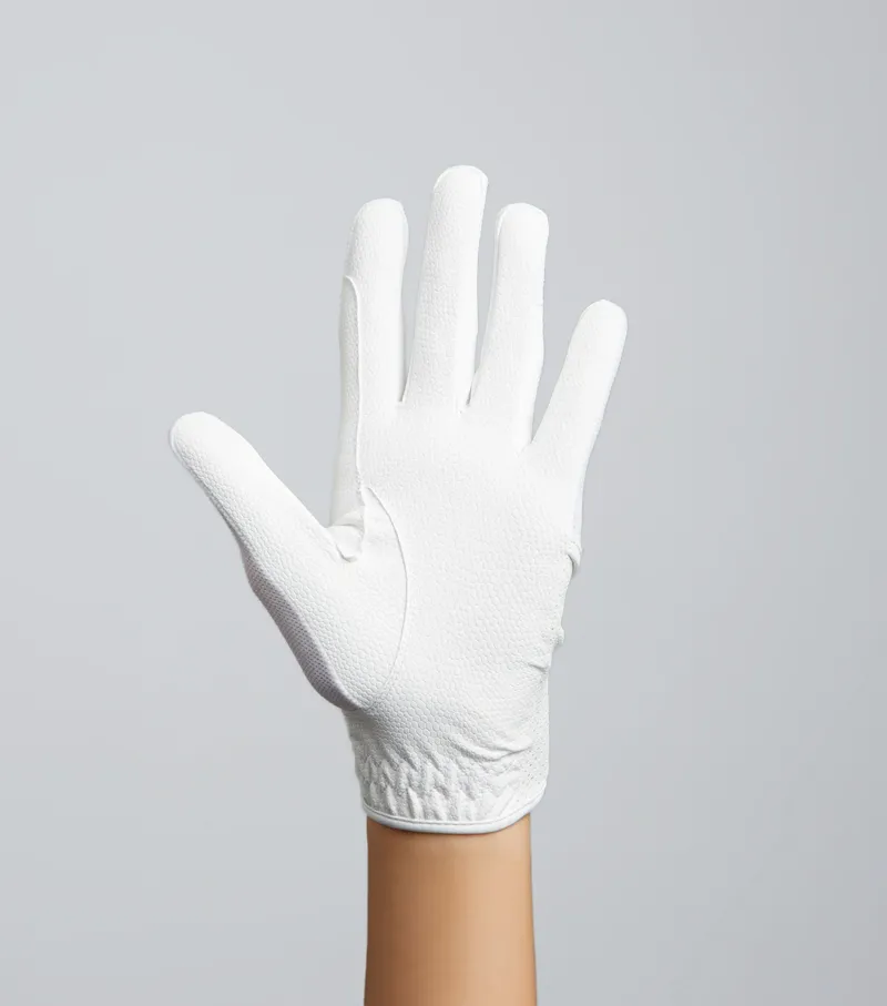 Premier Equine Presa Junior Mesh Competition Riding Gloves - White-6