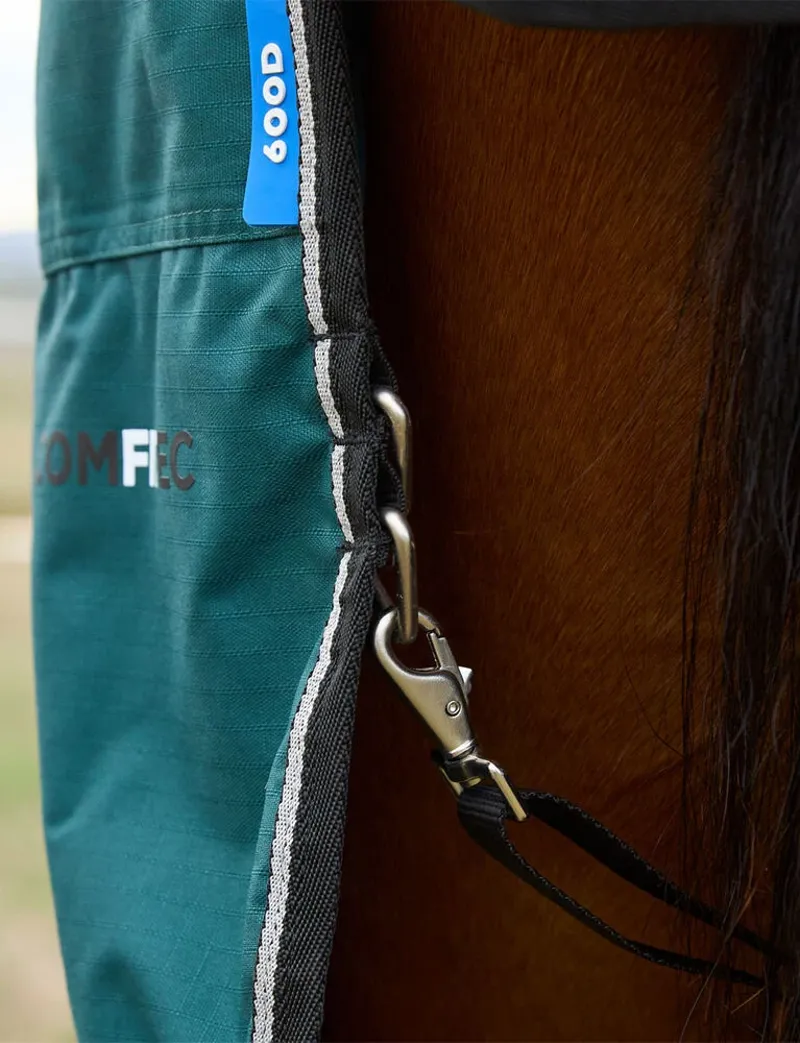 WeatherBeeta ComFiTec Classic 220g Turnout Combo Rug - Forest Green/Black-5