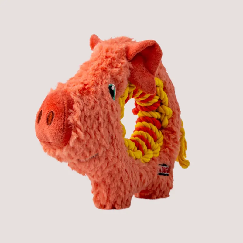 KONG Medium Dog Toy - Ringaroos Pig-2