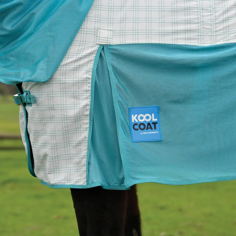 Weatherbeeta Kool Coat Airstream II Detachable Neck Fly Rug - White/Mint-3