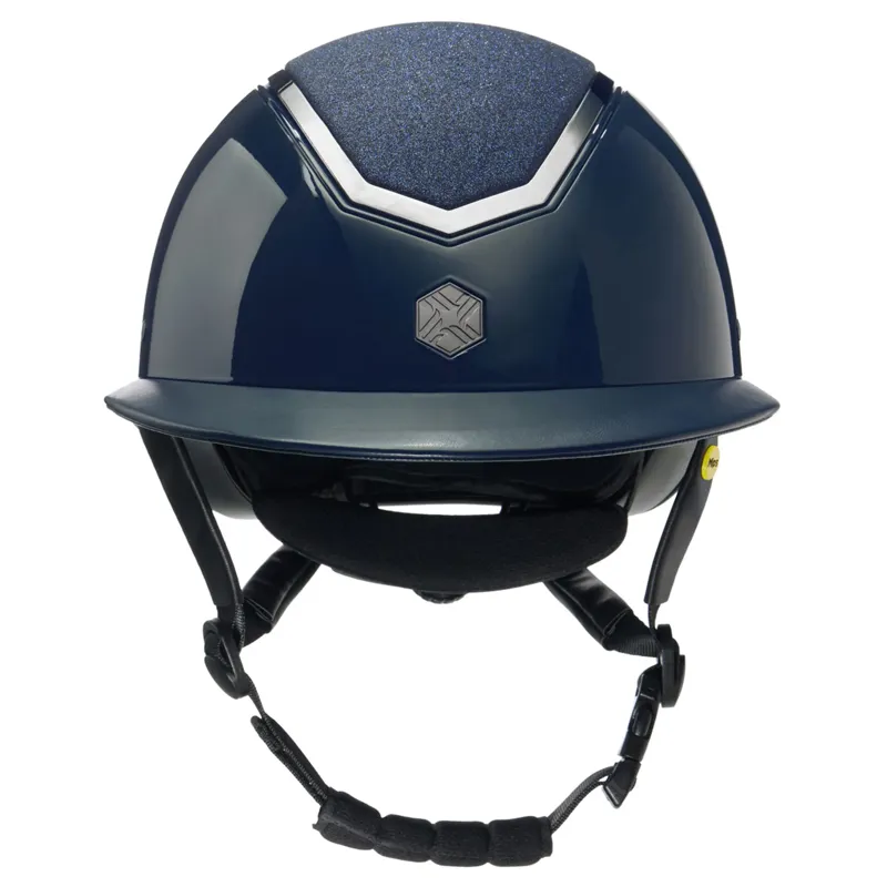 EQX Kylo MIPS Wide Peak Sparkly Riding Hat - Navy Gloss/Pewter-1