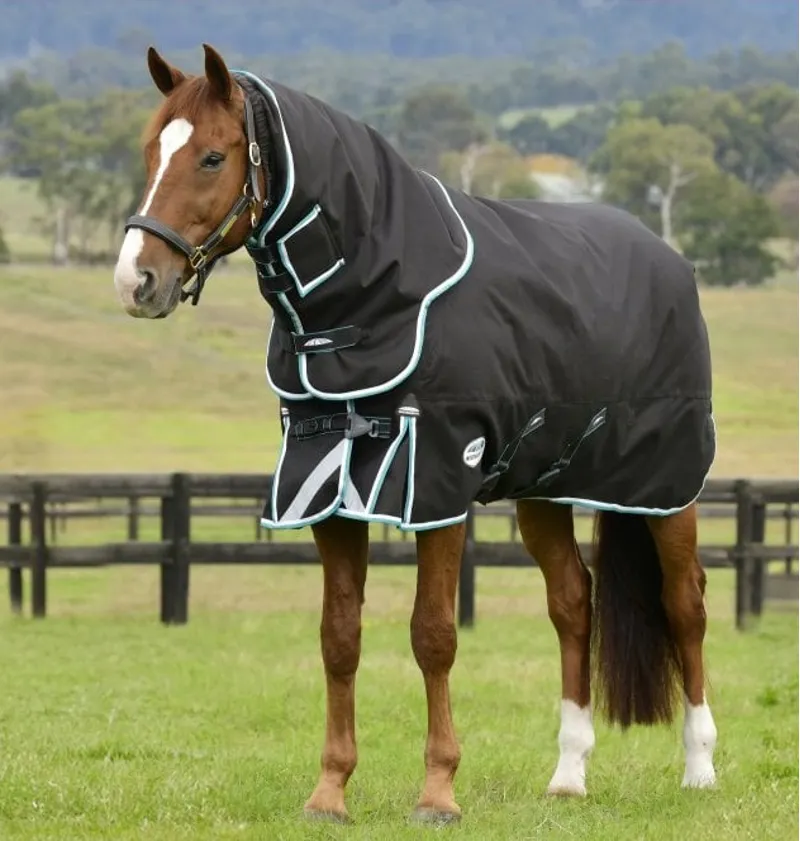 WeatherBeeta ComFiTec Ultra Comfi Detach-A-Neck 100g Turnout Rug - Charcoal