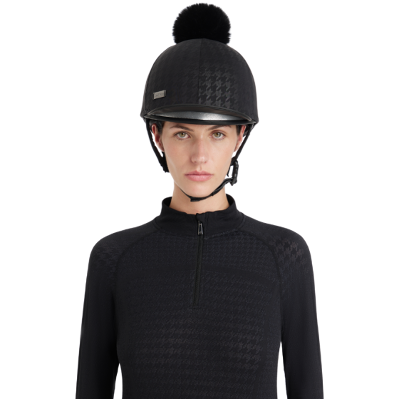 LeMieux Aspen Houndstooth Hat Silk - Black-1