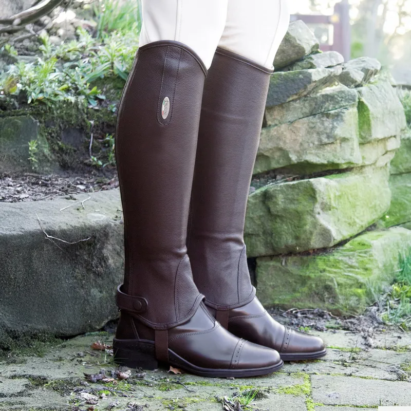 Brogini LG035 Vicenza Leather Tall Gaiters - Brown-2