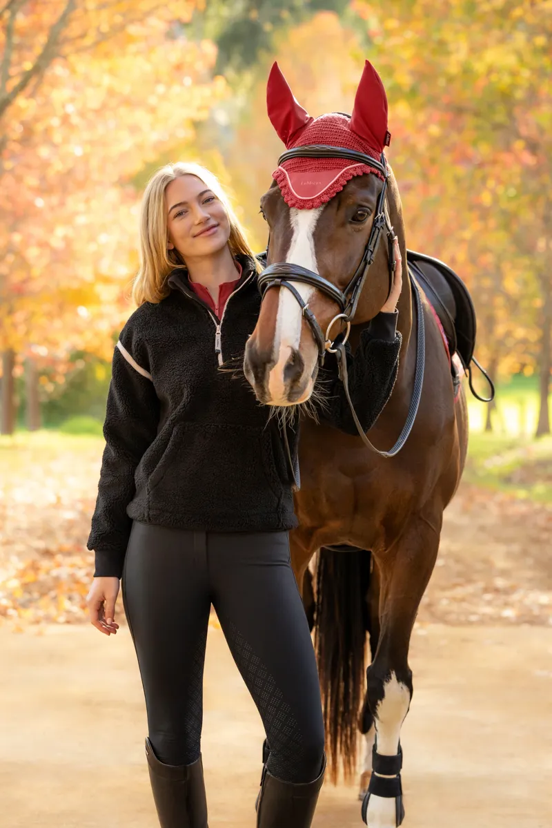 LeMieux Avery Teddy Quarter Zip Fleece - Black-6